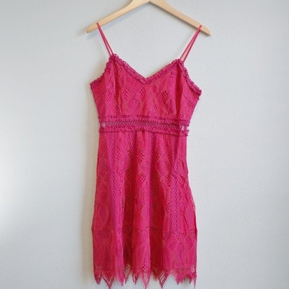 Foxiedox Gloria Short Dress Lace Spaghetti Straps Sz S Y2K Romantic Fairycore